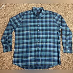 Classic Blue and Green Plaid Button-Down Shirt
